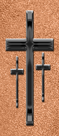 Black 3 Crosses Shimmer Copper